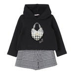 LIU JO completo 2pz felpa-short bicolore Bianco/nero per Bambina KF4112J4794 BIANCO/NERO LIU JO 