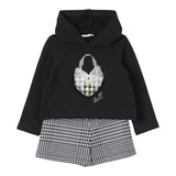 LIU JO completo 2pz felpa-short bicolore Bianco/nero per Bambina KF4112J4794 BIANCO/NERO LIU JO 