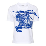Burberry T-Shirt Girocollo Tinta Unita Con Stampa Logo Bianco Per Bambino