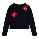 MAX&Co. maglia girocollo tinta unita con ricami Blu per Bambina MX0077 BLU MAX&Co. 