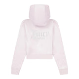 Juicy Couture Felpa Tinta Unita con Zip E Cappuccio per Bambina JBX6358 ROSA JUICY COUTURE 
