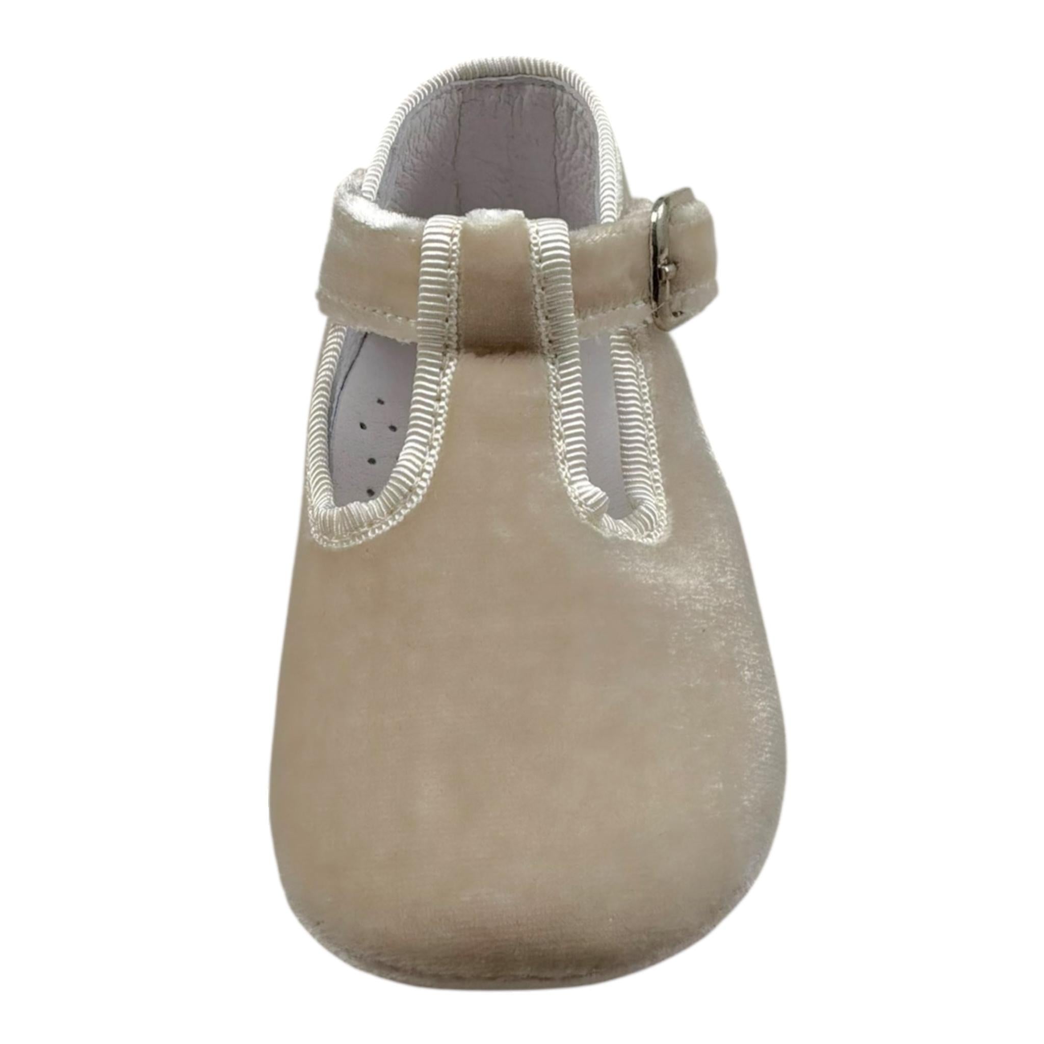 Indice Bellerina In Velluto Tinta Unita per Neonata 323 BEIGE CHIARO INDICE 