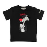 Iceberg T-Shirt Girocollo Tinta Unita con Stampa Nero per Neonato