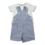 Malvi & Co Completo 2 Pezzi T-Shirt-Salpette per Neonato S25B221STRM BIANCO/AZZURRO MALVI & CO 