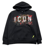 ICON felpa chiusa con cappuccio tinta unita con logo Nero per Bambino IBSW00335 NERO ICON 