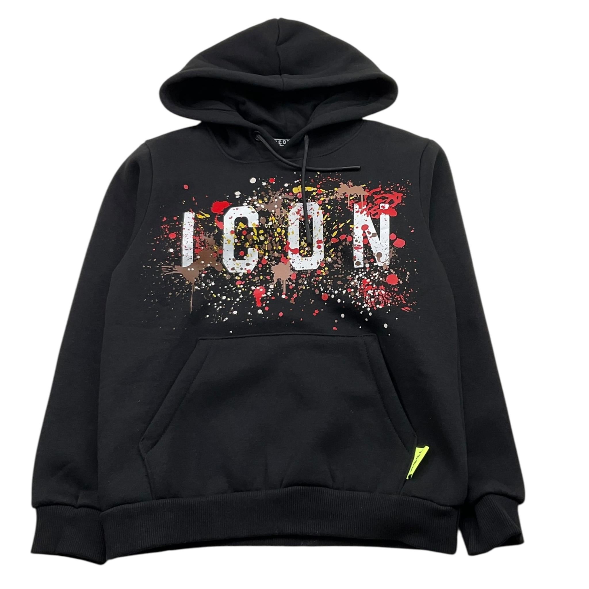 ICON felpa chiusa con cappuccio tinta unita con logo Nero per Bambino IBSW00335 NERO ICON 