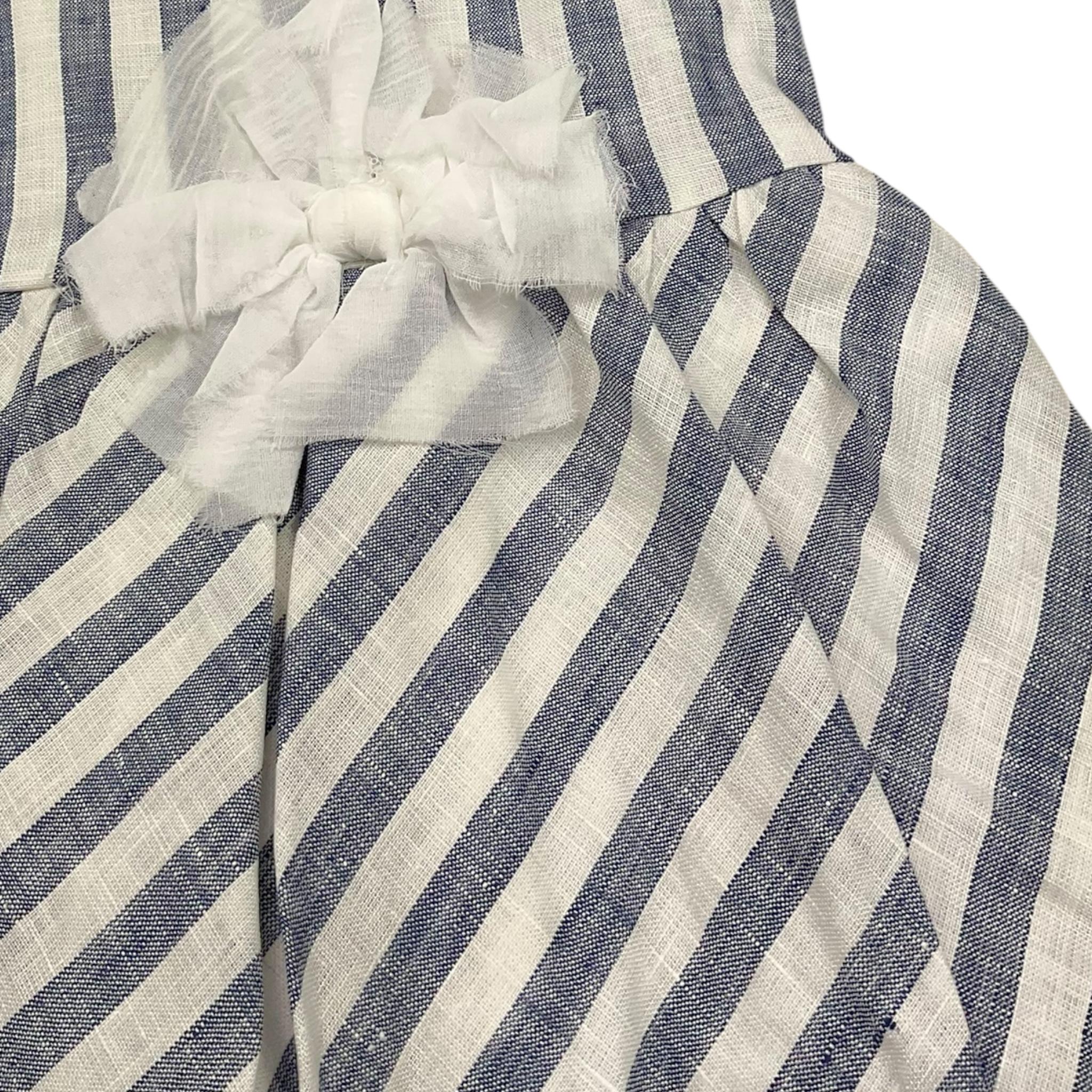 J.O. Milano Abito Giromanica Tinta Unita con Fantasia A Righe per Bambina 172B1 BIANCO J.O. MILANO 