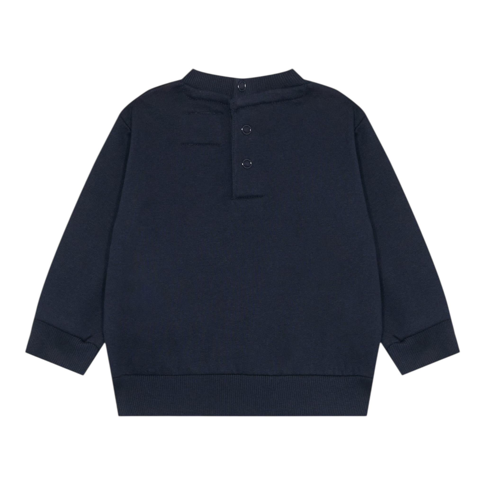 Guess Felpa Chiusa Girocollo Tinta Unita con Logo per Neonato H5RT01KAZD74 BLU GUESS 