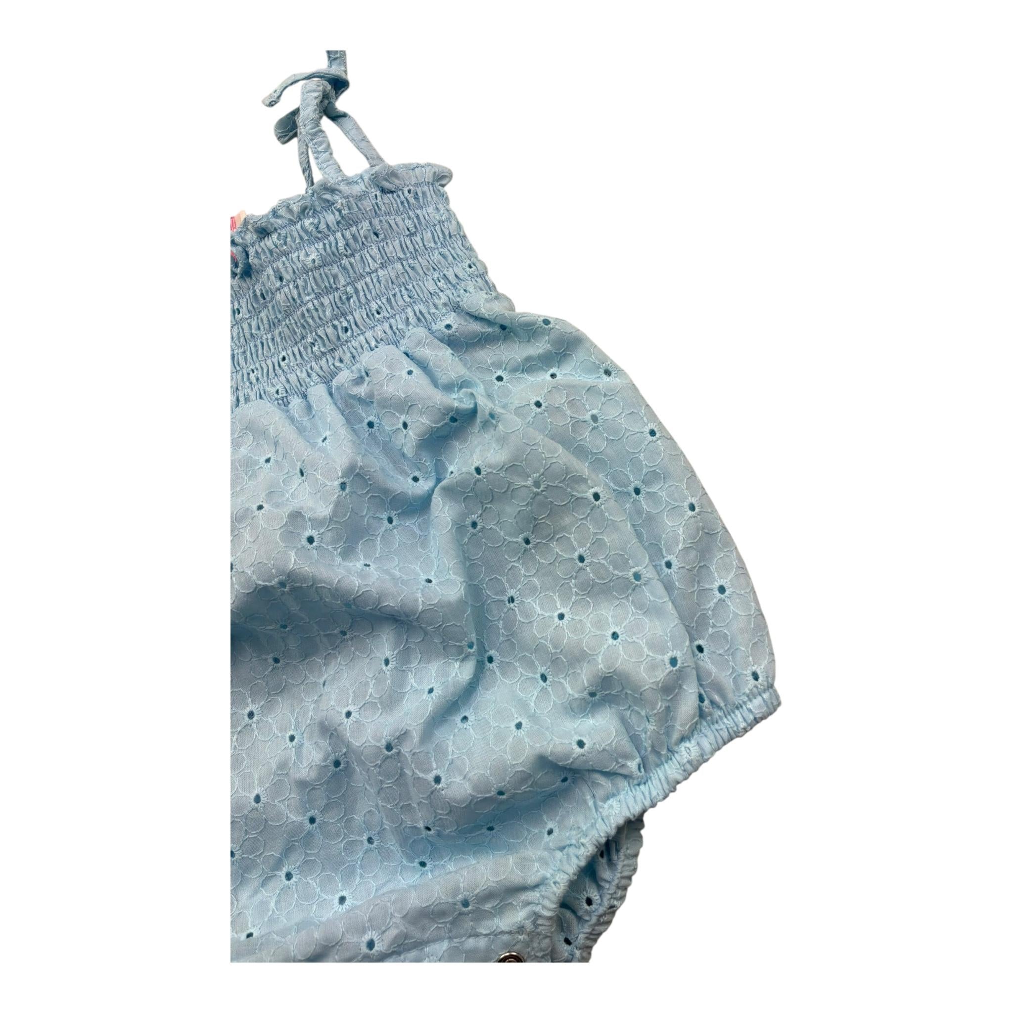 Saint Barth Pagliaccetto Tinta Unita Traforato per Neonata 009733L AZZURRO SAINT BARTH 