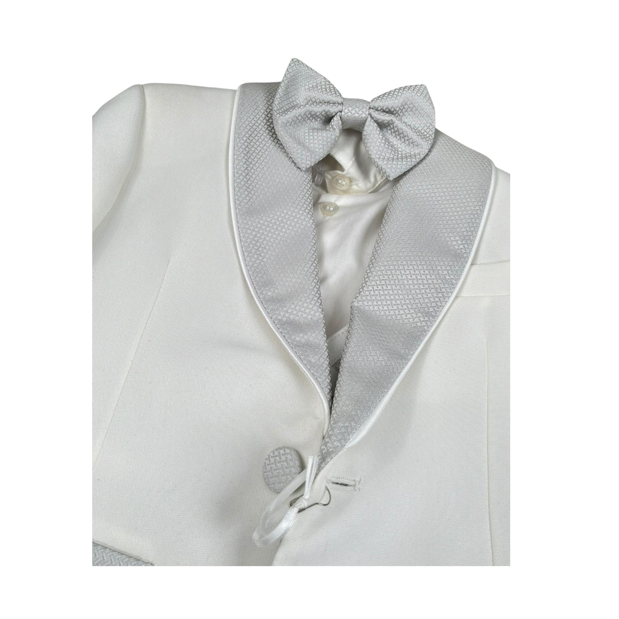 Petit Completo 5 Pezzi Giacca-Camicia-Bermuda-Papillon-Gilet  per Neonato S3515715L PANNA PETIT 