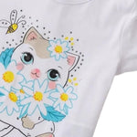 I Do T-Shirt Girocollo Tinta Unita con Stampa per Neonato 4B545 BIANCO I DO 