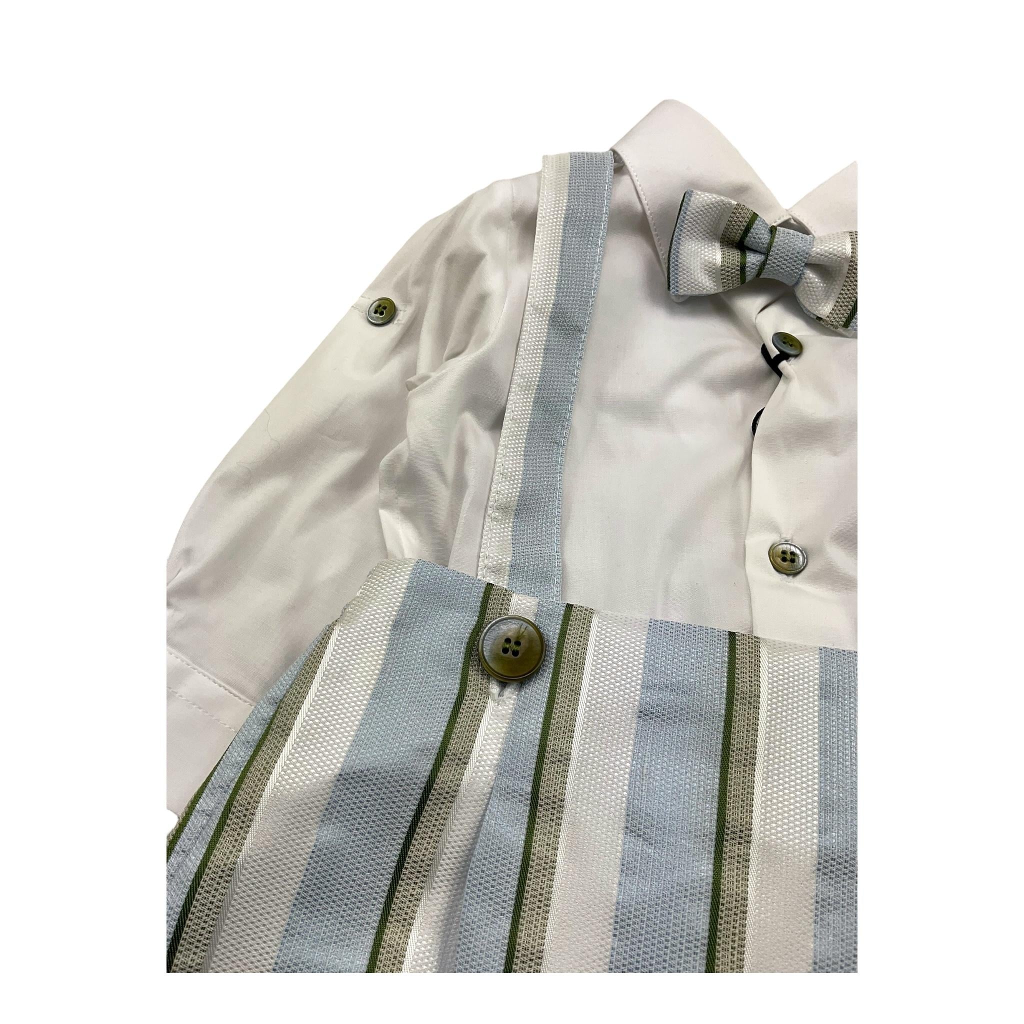 Colori Chiari Completo 3 Pezzi Camicia-Salopette-Papillon per Neonato MN308100 BIANCO COLORI CHIARI 