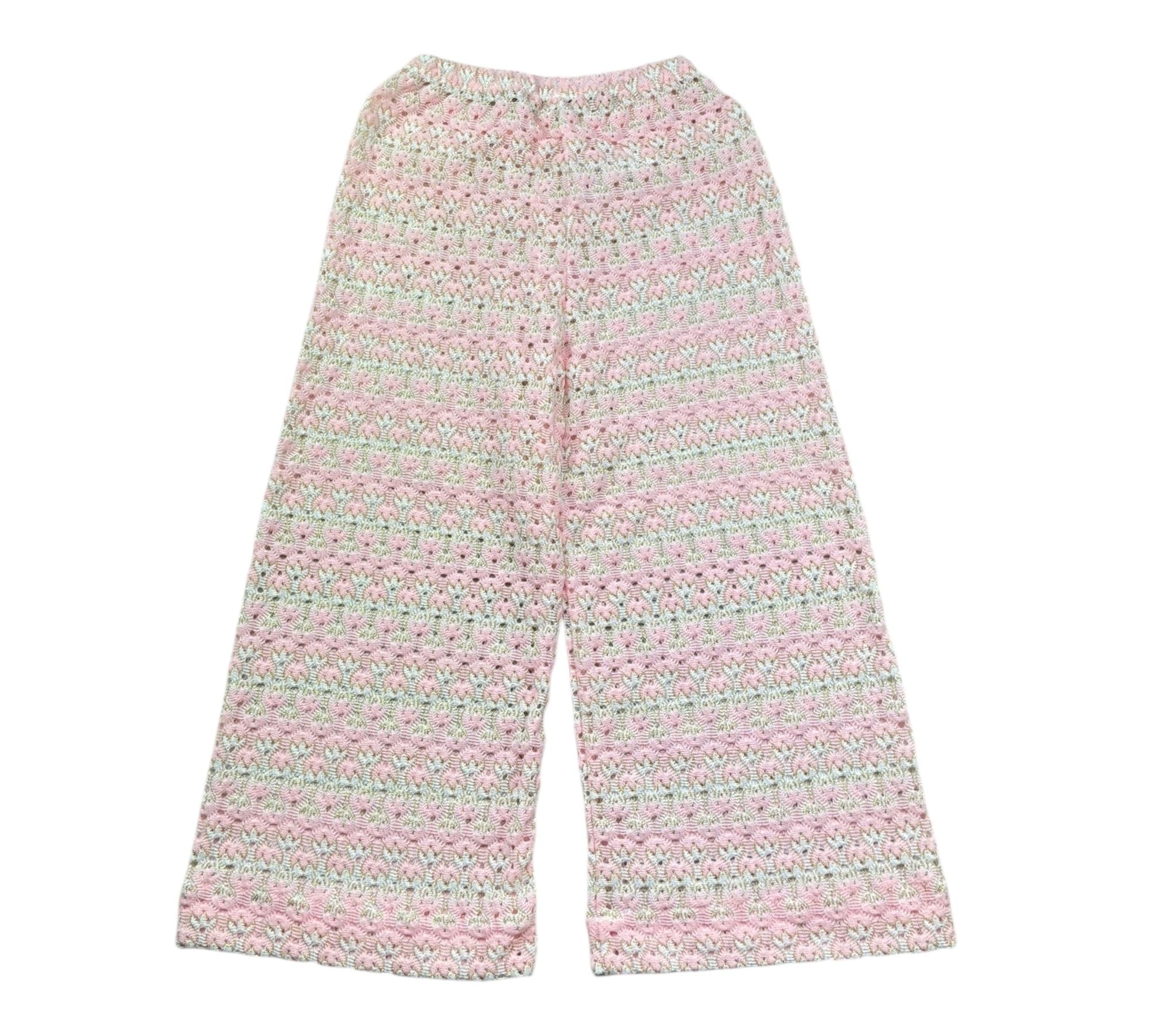 Saint Barth Pantalone con Trafori E Ricami Modello Palazzo per Bambina AMALIAJR ROSA SAINT BARTH 