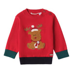 MINI BANDA maglia girocollo tinta unita con ricami Rosso per Neonato 3A671X ROSSO MINI BANDA 
