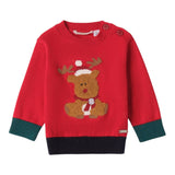 MINI BANDA maglia girocollo tinta unita con ricami Rosso per Neonato 3A671X ROSSO MINI BANDA 