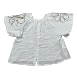 M+E' Camicia Mezza Manica Tinta Unita con Ricami per Neonata UE1699 BIANCO M+E' 