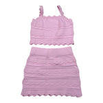 Elisabetta Franchi Completo 2 Pezzi Gonna Tinta Unita con Ricami-Top per Bambina EFCM015X ROSA ELISABETTA FRANCHI 