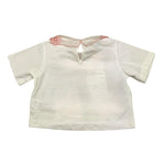 Simonetta T-Shirt Tinta Unita Girocollo con Colletto per Bambina SU8A21 BIANCO SIMONETTA 