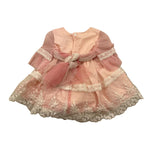 ABEL & LULA abito cerimonia tinta unita con ricami Rosa per Neonata 5014 ROSA ABEL & LULA 