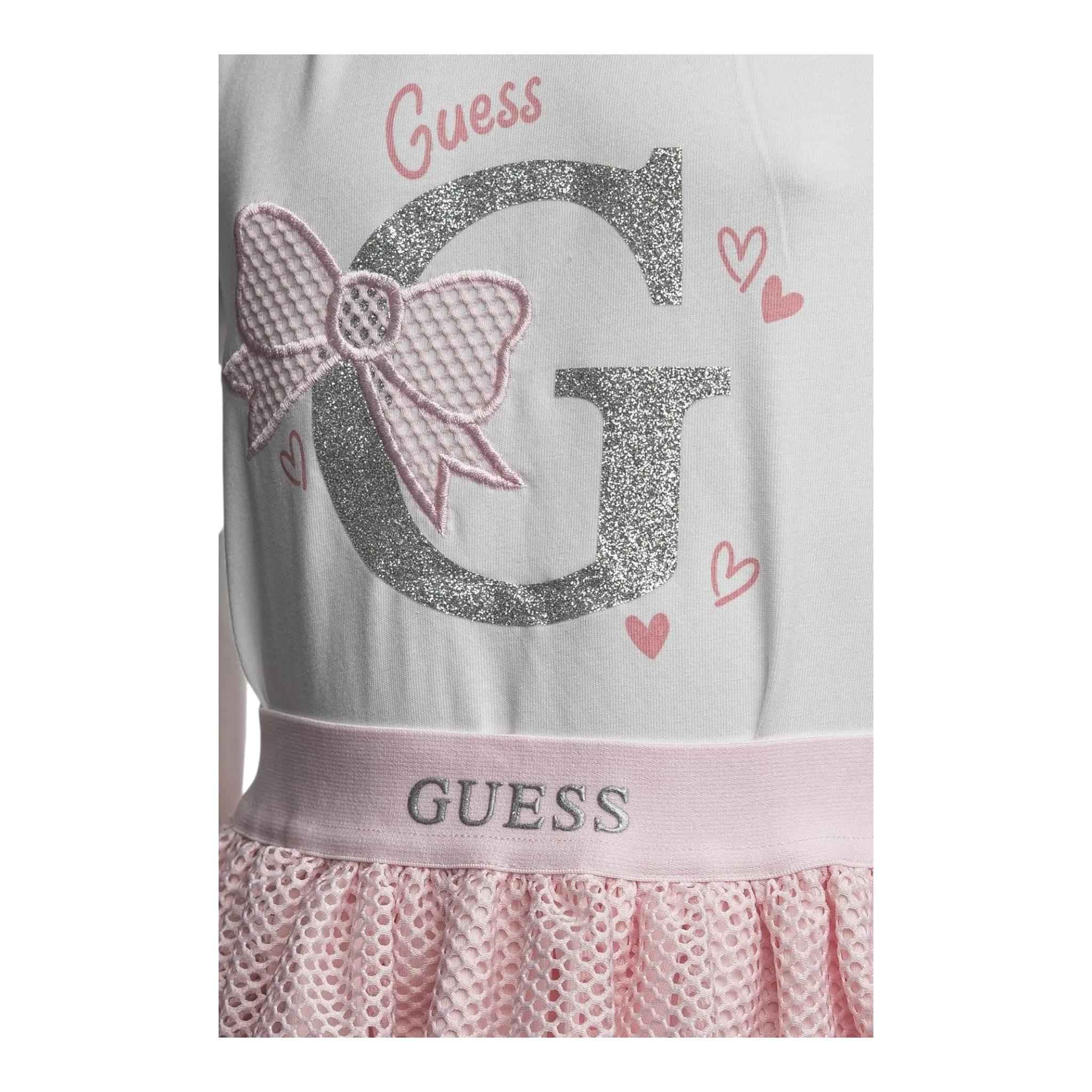 Guess Completo 2 Pezzi T-Shirt-Gonna Bicolore per Neonata A4RG21K6YW0 BIANCO/ROSA GUESS 