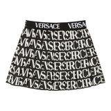 Versace Gonna Tinta Unita Con Fantasia Nero Per Bambina