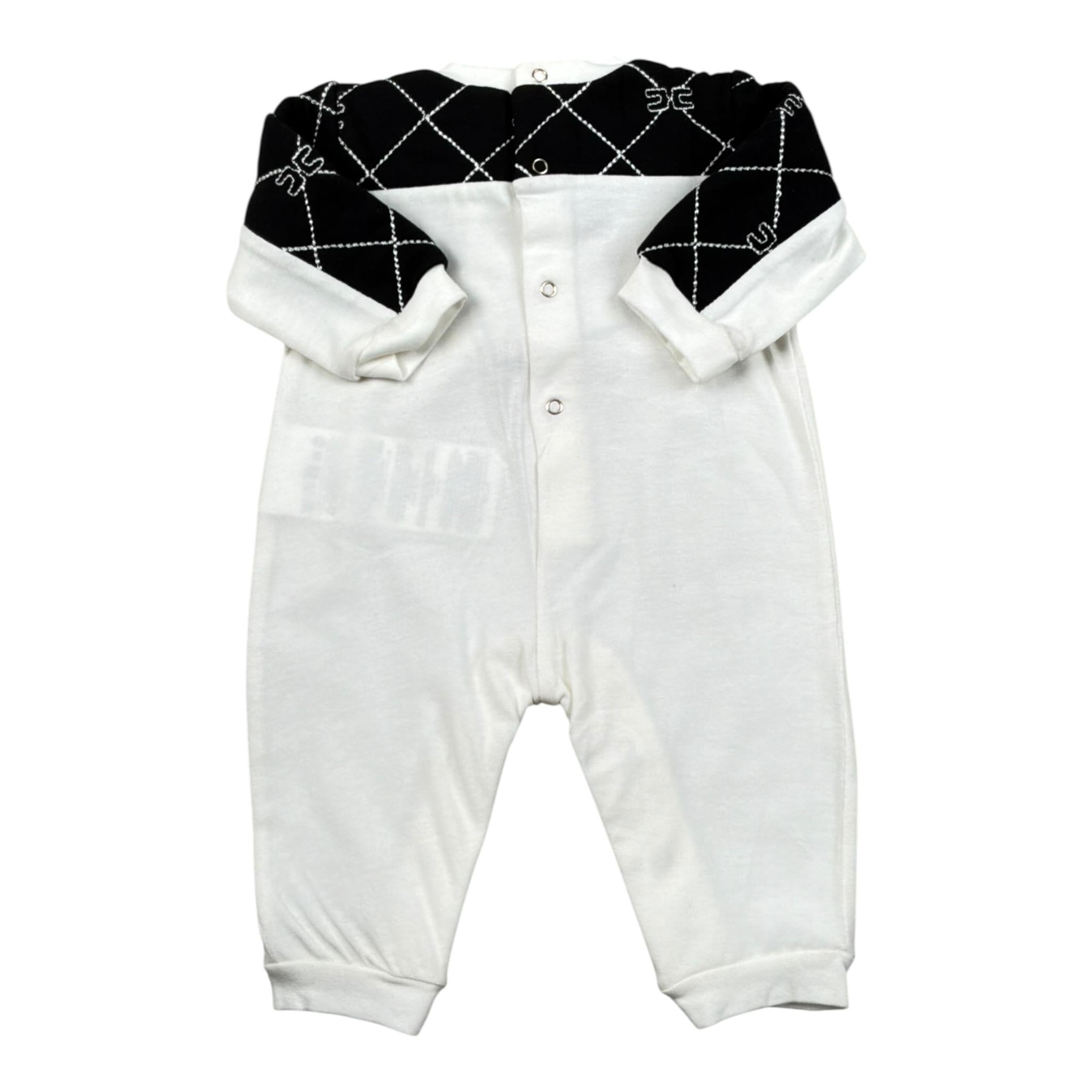 Elisabetta Franchi Tutina Bicolore con Taschini per Neonata ENTU097 BIANCO/NERO ELISABETTA FRANCHI 