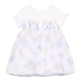 Monnalisa Abito Mezza Manica con Gonna Tulle per Neonata 31E906 BIANCO MONNALISA 