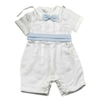 Marlu' Set Pagliaccetto-Papillion Bicolore per Neonato ER40221 BIANCO/AZZURRO MARLU' 