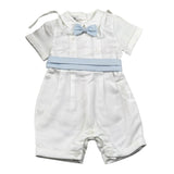 Marlu' Set Pagliaccetto-Papillion Bicolore per Neonato ER40221 BIANCO/AZZURRO MARLU' 