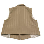 Mood_One Gilet Tinta Unita con Fantasia A Righe per Bambino BGILET FANGO MOOD_ONE 