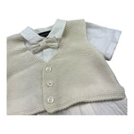 Monnalisa Pagliaccetto Tinta Unita Mezza Manica per Neonato 22A206 PANNA MONNALISA 