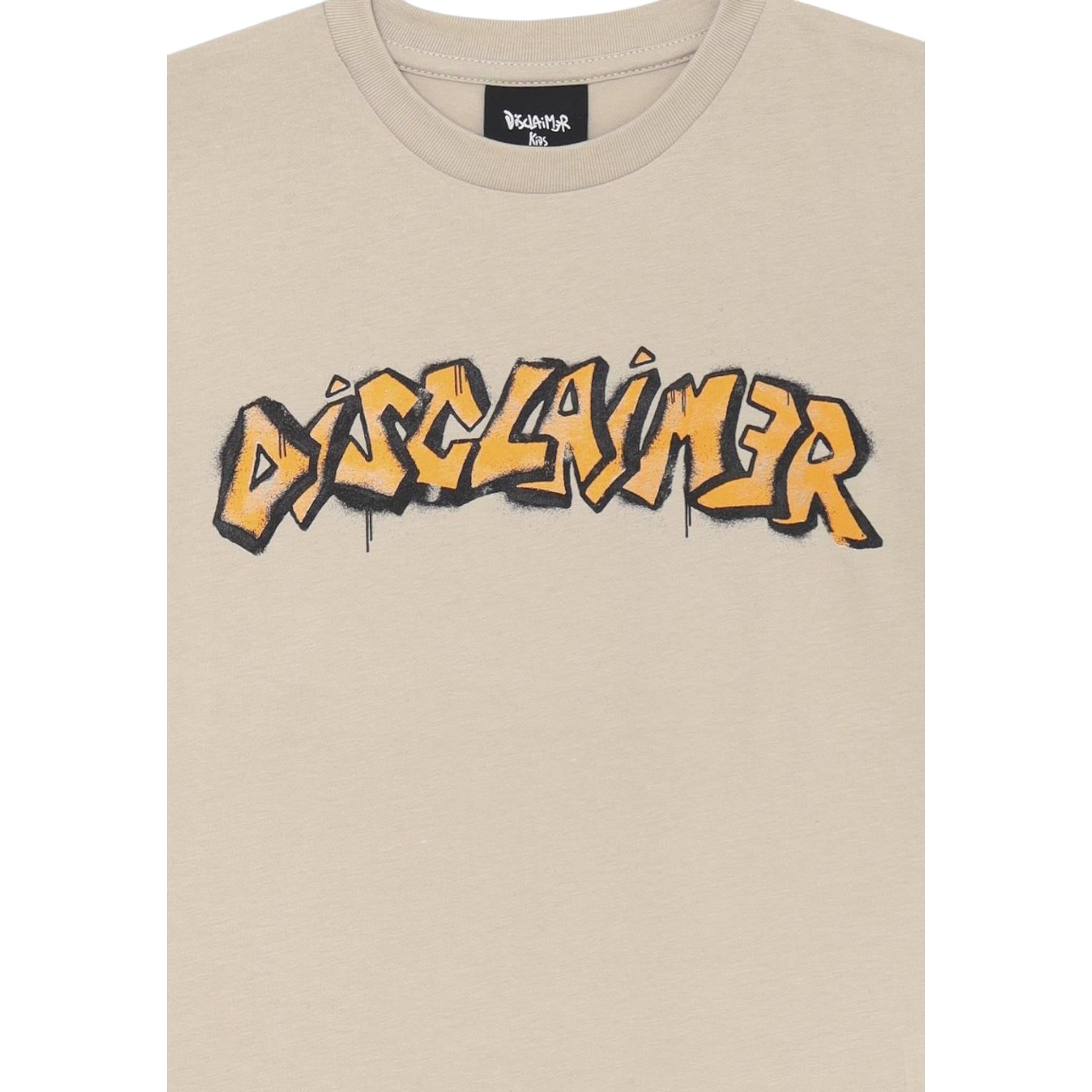 Disclaimer T-Shirt Girocollo Tinta Unita con Stampa per Bambino 25EDK58408 BEIGE DISCLAIMER 