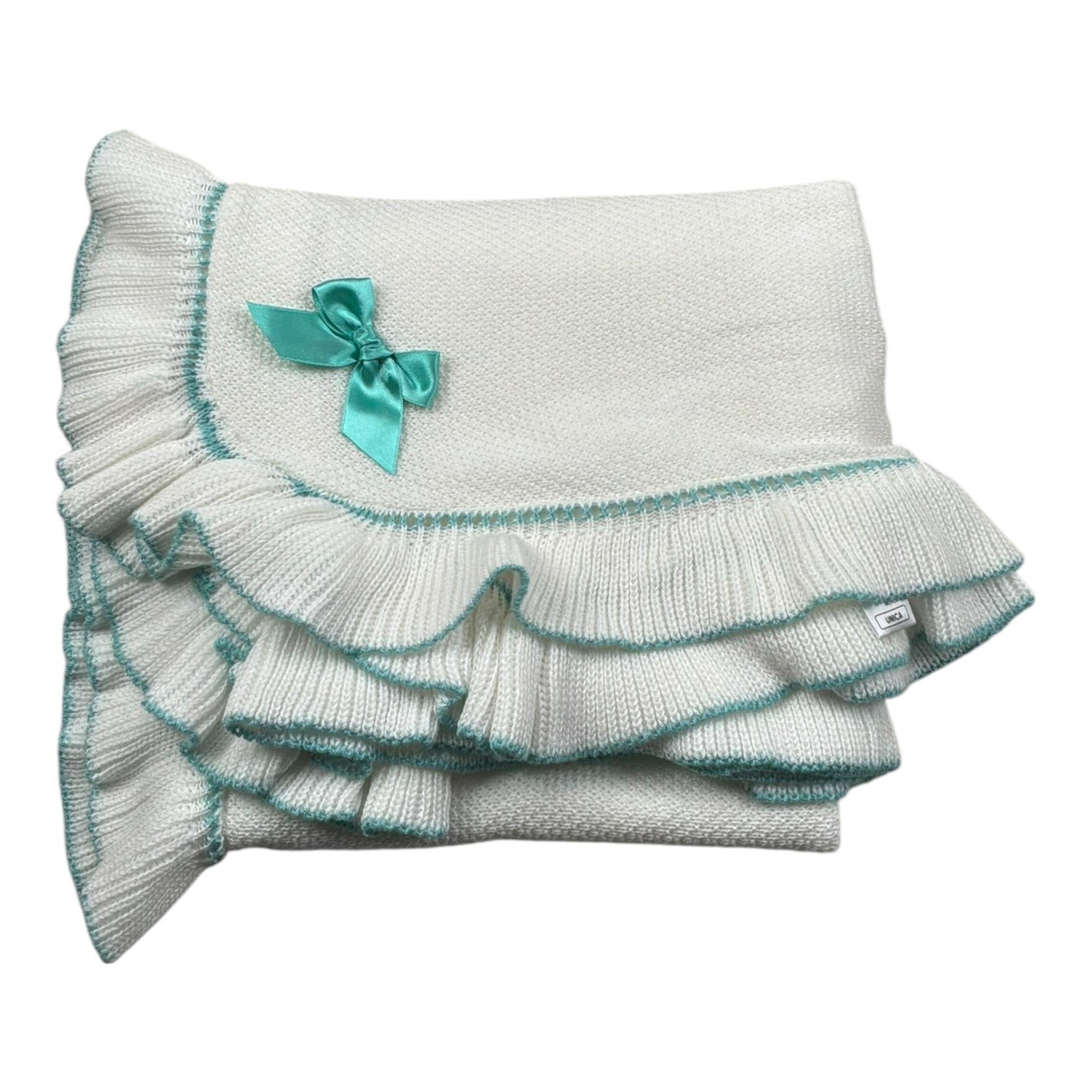 Juliana Coperta Tinta Unita con Ricami per Neonata J5024 BIANCO JULIANA 