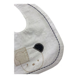 Barcellino Bavetta Tinta Unita con Stampa per Neonato 100514 BIANCO BARCELLINO 