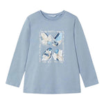 MAYORAL shirt girocollo tinta unita con stampa in contrasto Celeste per Bambina 407397 CELESTE MAYORAL 