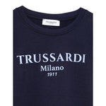 Trussardi T-Shirt Girocollo Tinta Unita con Stampa per Bambino TBP25003TSX BLU TRUSSARDI 