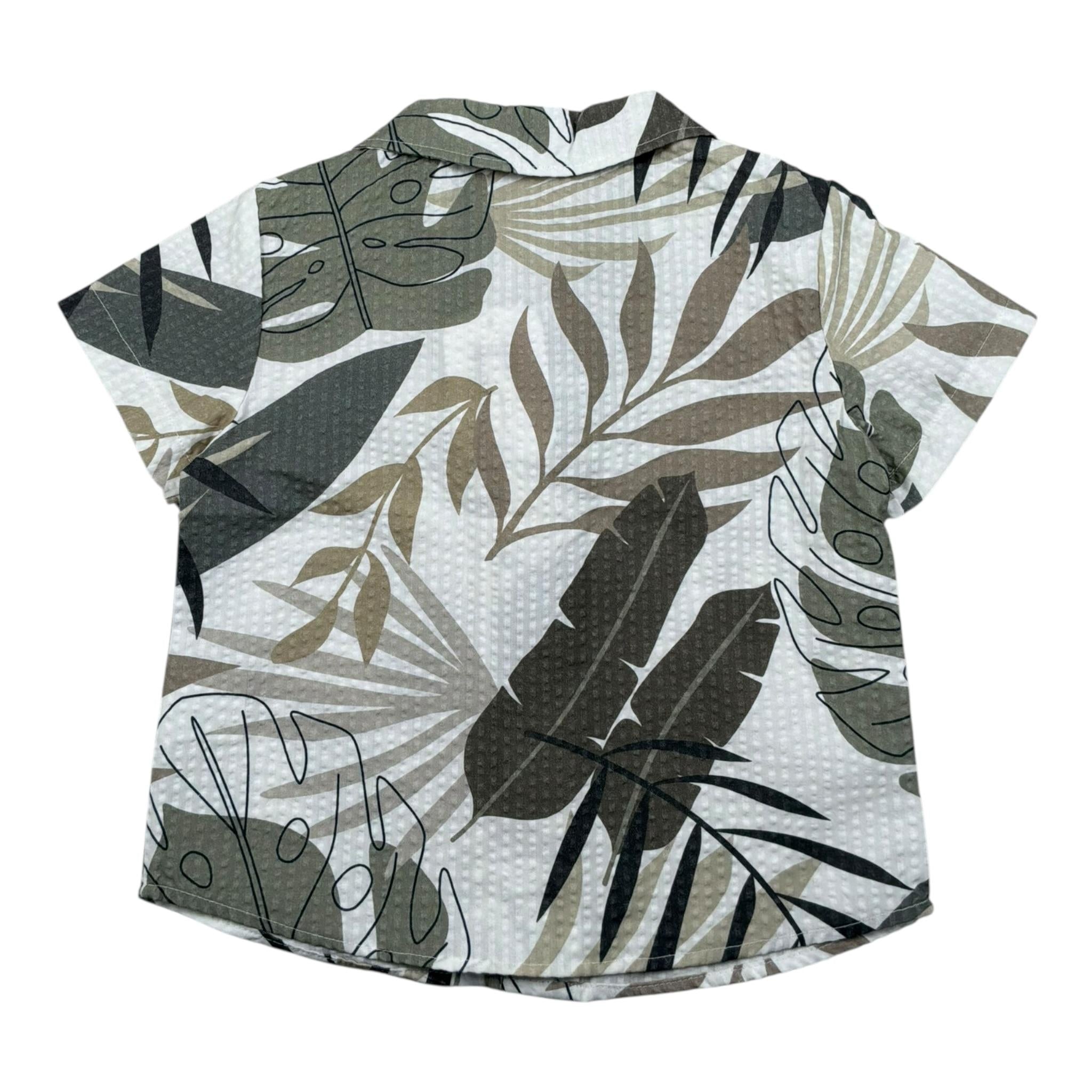 Lalalu' Camicia Tinta Unita Mezza Manica con Fantasia per Neonato CML350PBX BIANCO LALALU' 