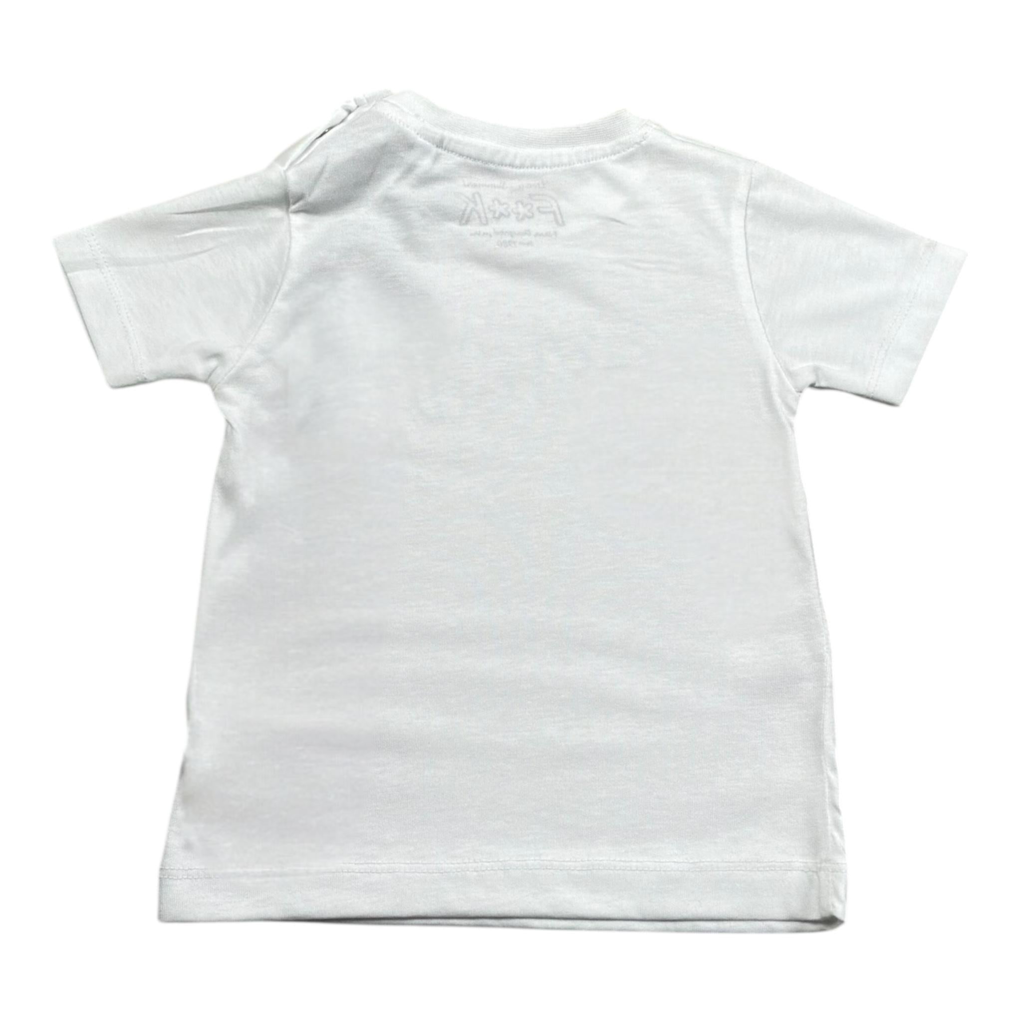 F**K T-Shirt Girocollo Tinta Unita con Stampa per Neonato FJ224210RS BIANCO F**K 