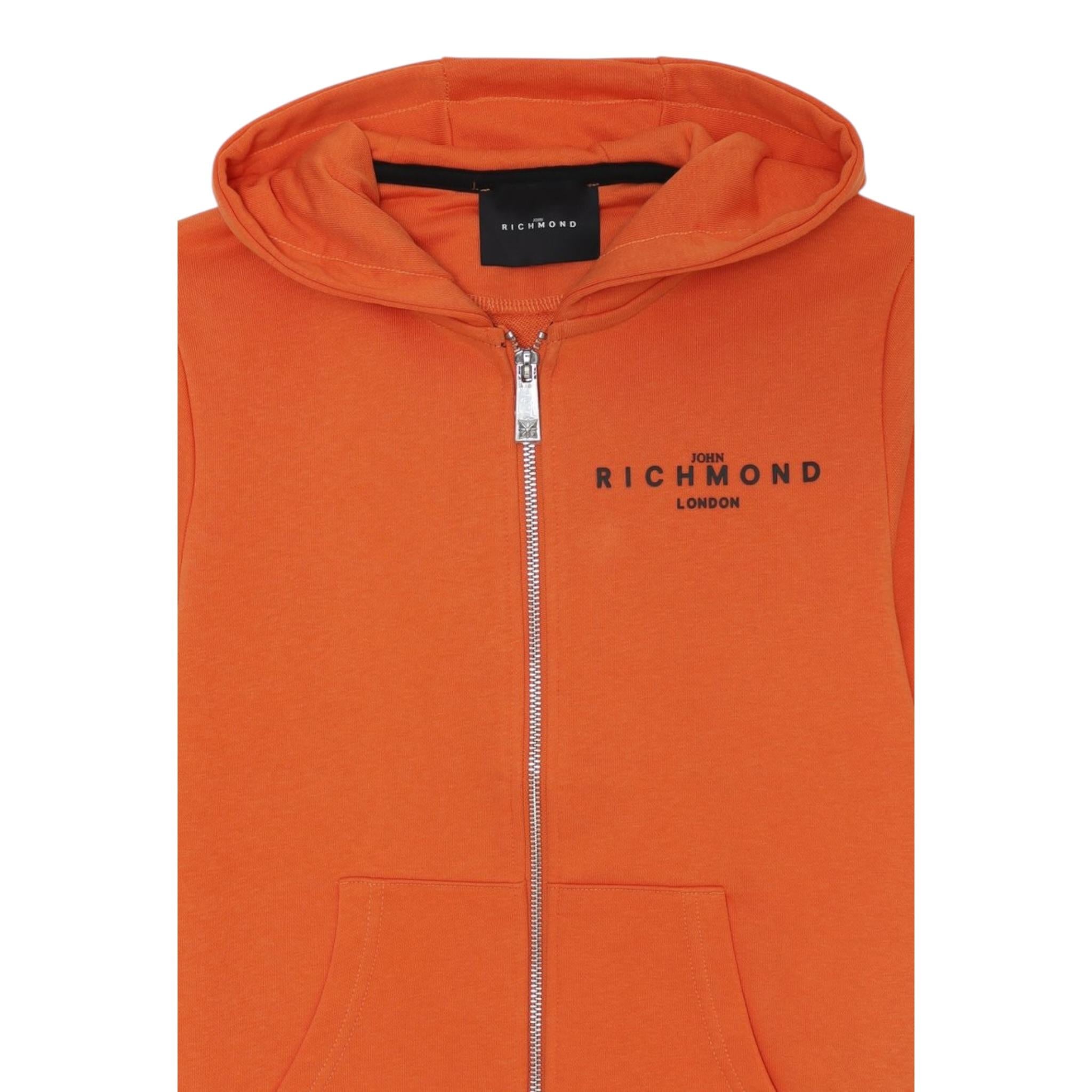 John Richmond Felpa Tinta Unita con Zip E Cappuccio per Bambino RBP25004FEJX ARANCIONE JOHN RICHMOND 