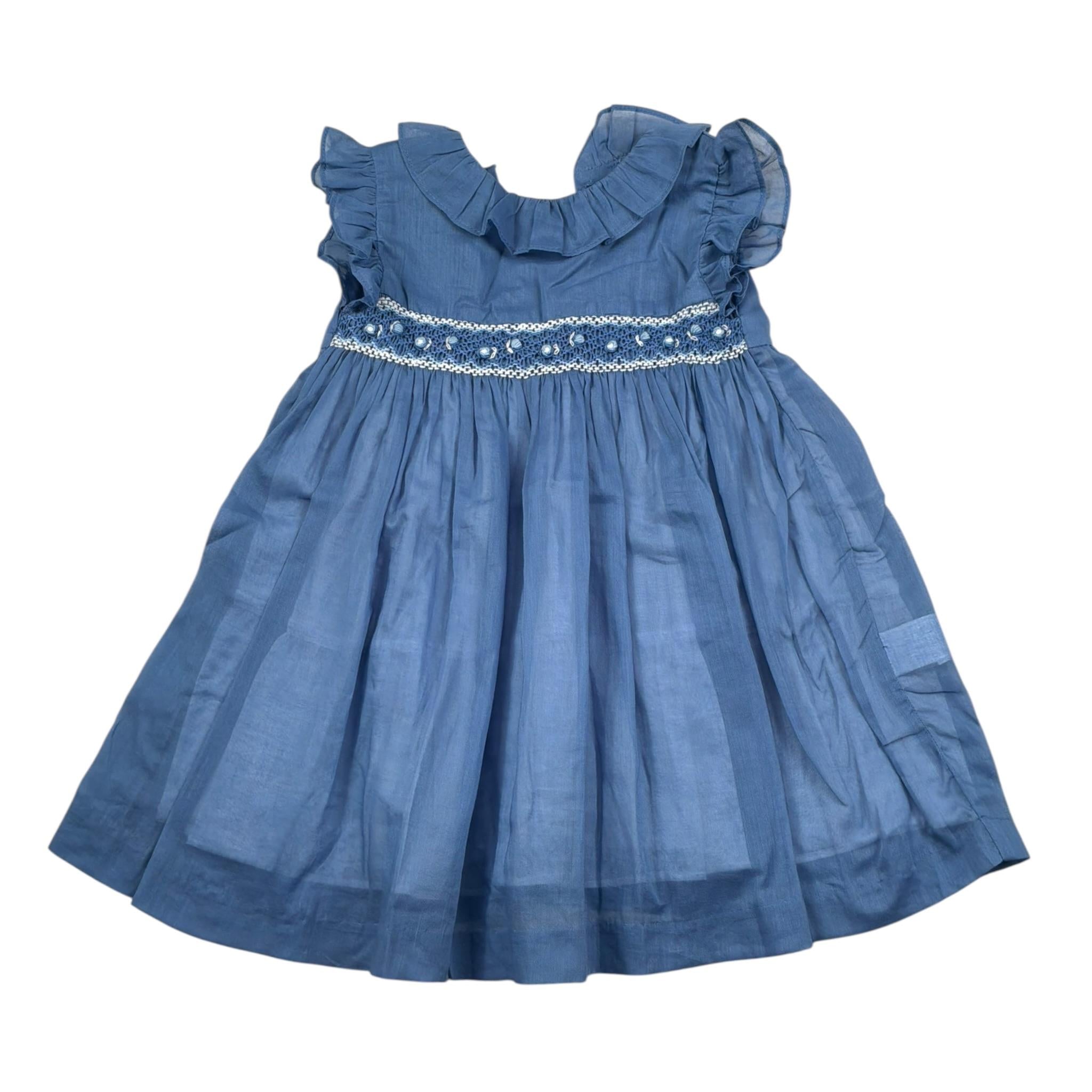 Malvi & Co Abito Giromanica Tinta Unita per Neonata S24I104VEZ BLU MALVI & CO 