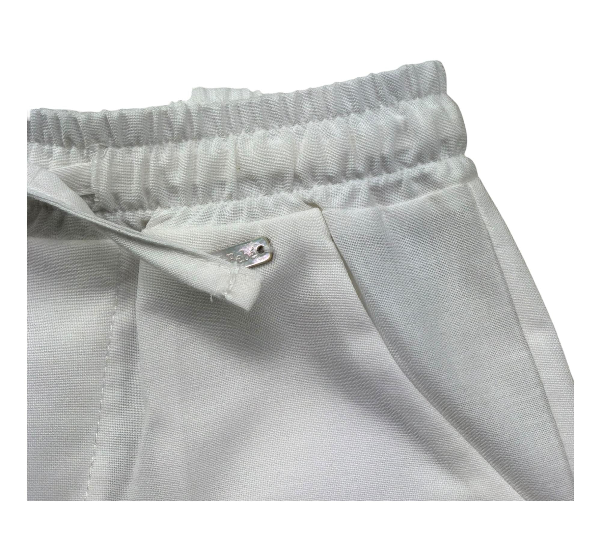 Le Bebe Bermuda Tinta Unita con Elastico In Vita per Neonato LBB5395 BIANCO LE BEBE 