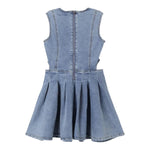 Twinset Abito In Denim Tinta Unita con Finti Bottoni per Bambina 251GJ2542 AZZURRO TWINSET 