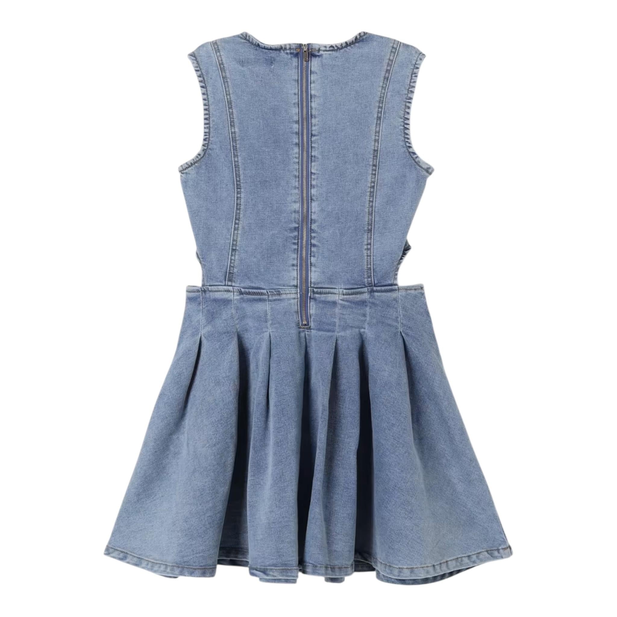 Twinset Abito In Denim Tinta Unita con Finti Bottoni per Bambina 251GJ2542 AZZURRO TWINSET 