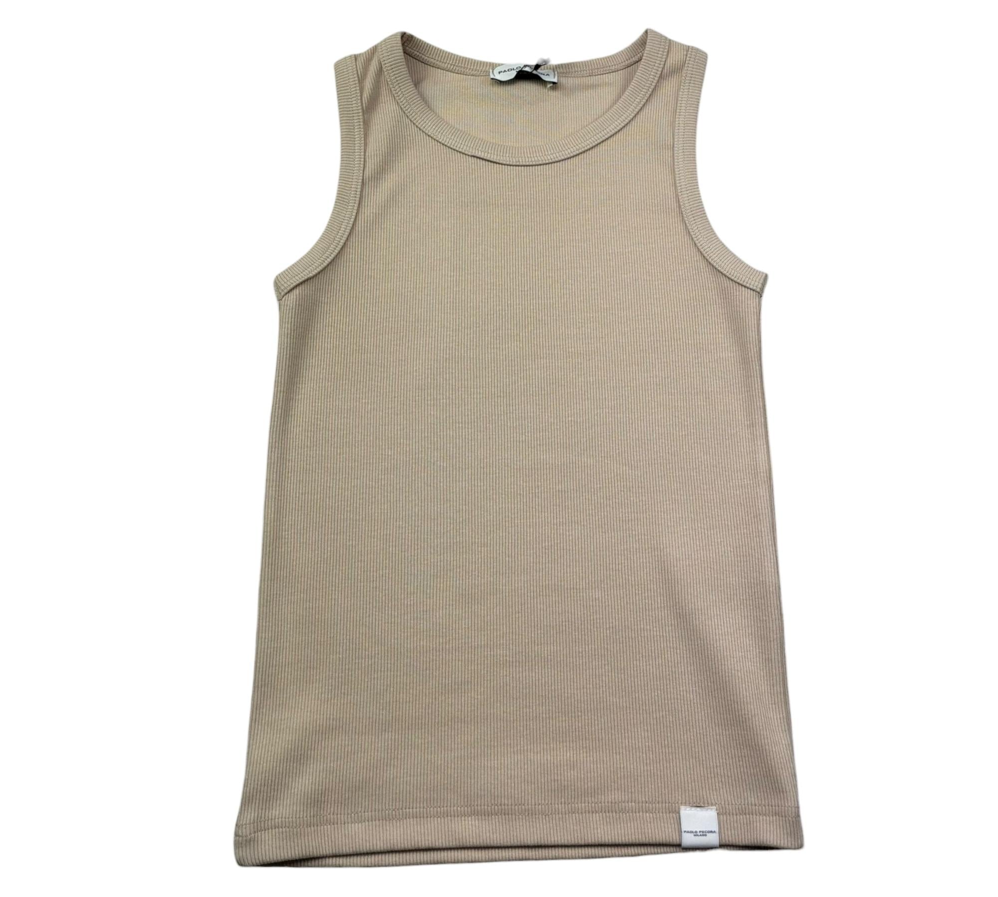 Paolo Pecora Canotta Girocollo Tinta Unita per Bambino PP4269 BEIGE PAOLO PECORA 