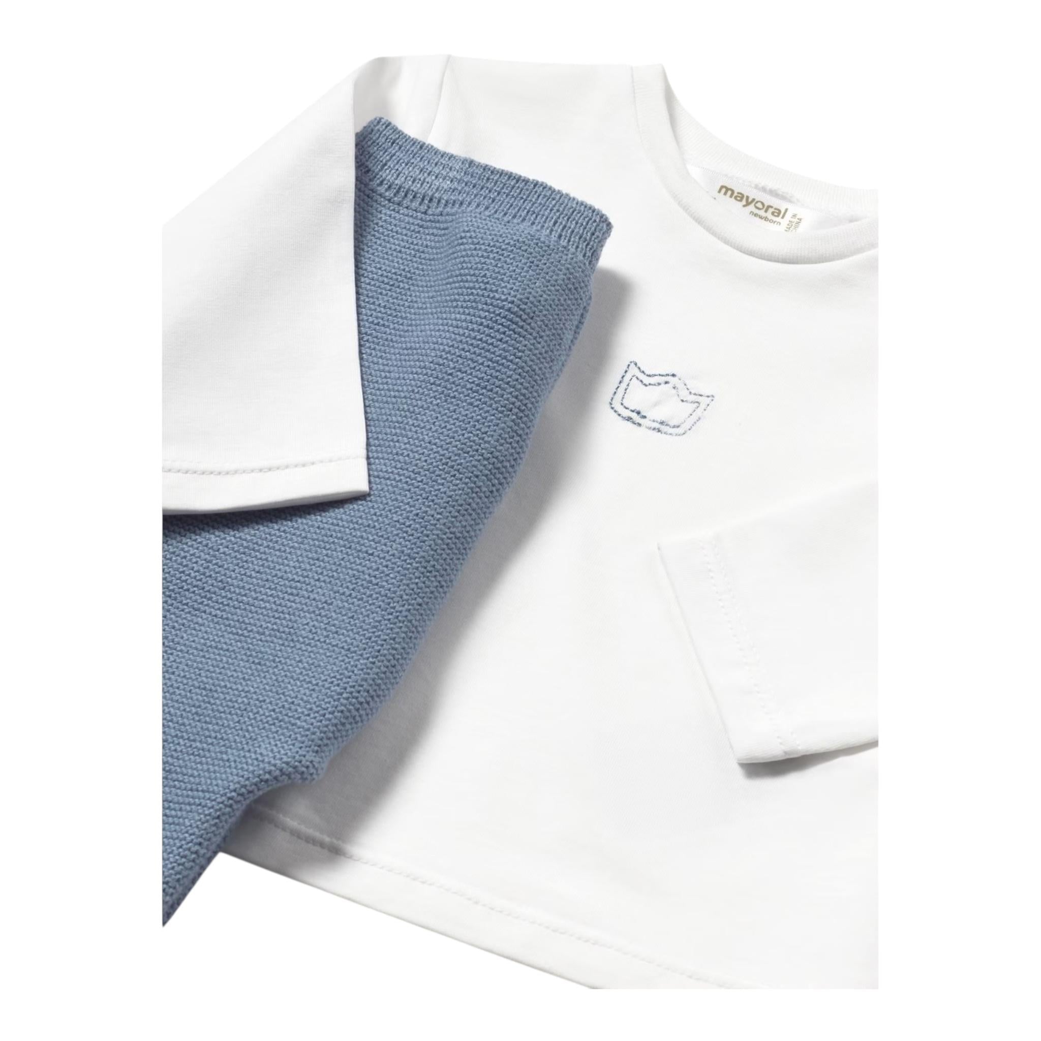 Mayoral Completo 3 Pezzi Cardigan-T-Shirt-Pantalone per Neonato 1560 BLU MAYORAL 