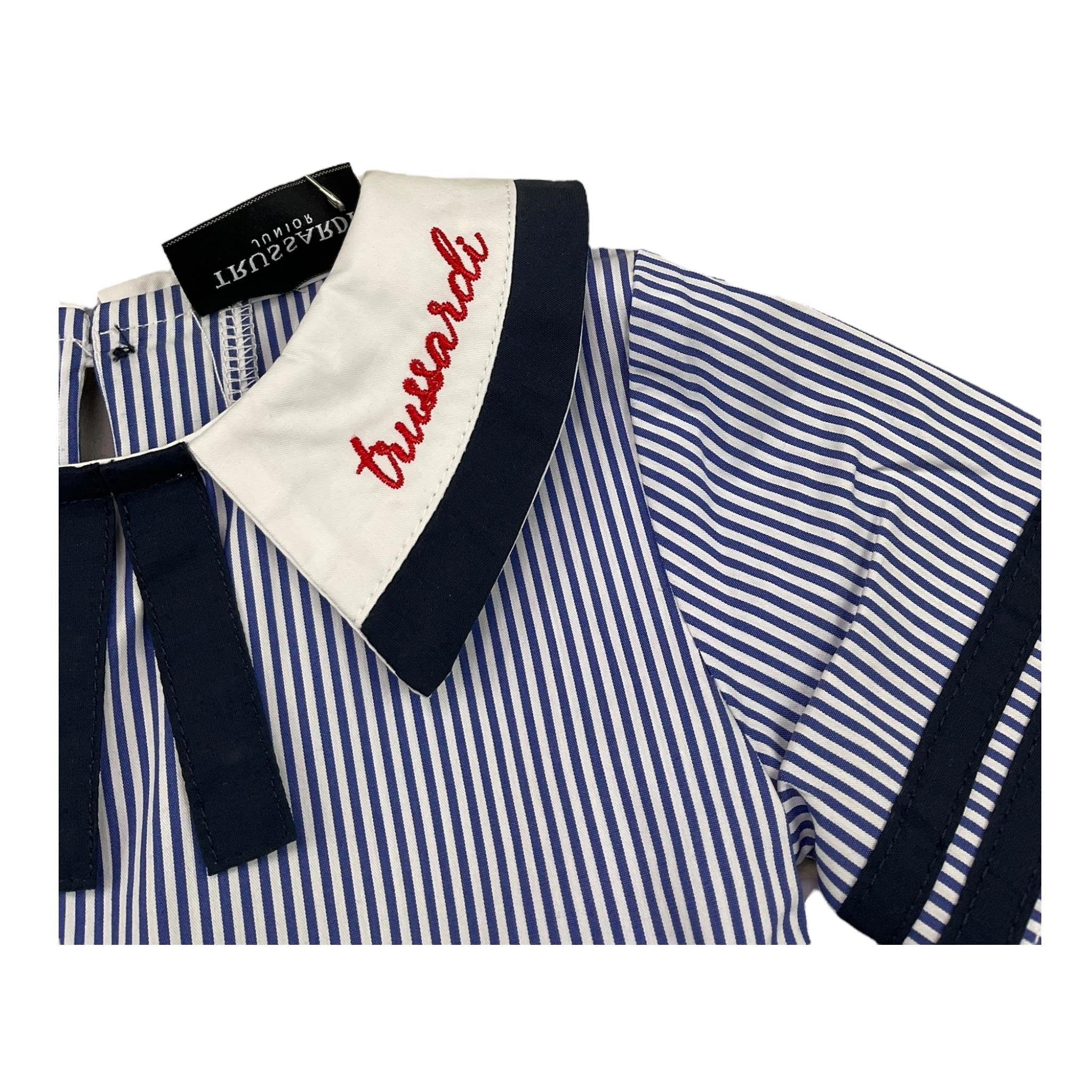 Trussardi Abito Mezza Manica Fantasia A Righe per Neonata TIP24079VE BIANCO/BLU TRUSSARDI 