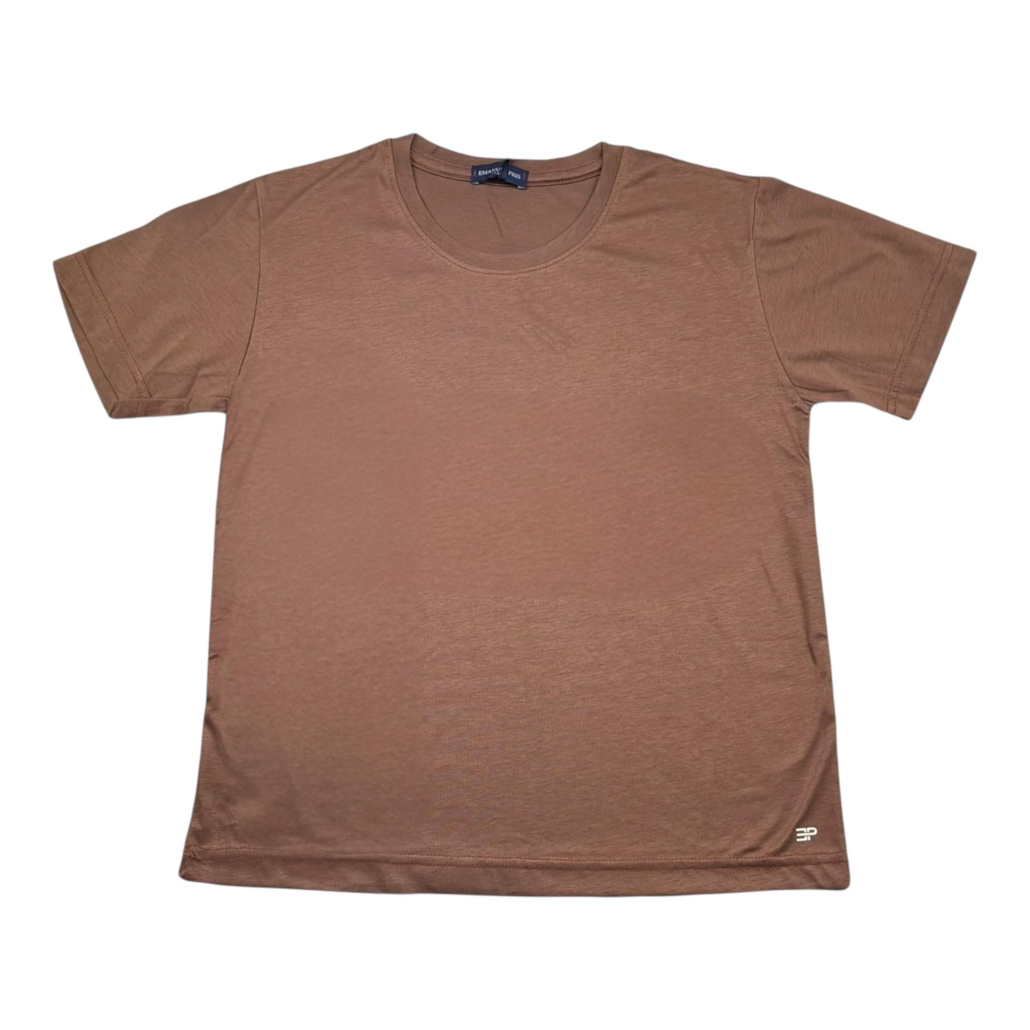 Emanuel Pris T-Shirt Girocollo Tinta Unita per Bambino ETS3136R MARRONE EMANUEL PRIS 