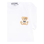 Moschino T-Shirt Girocollo Tinta Unita con Stampa per Neonato MUM045 BIANCO MOSCHINO 