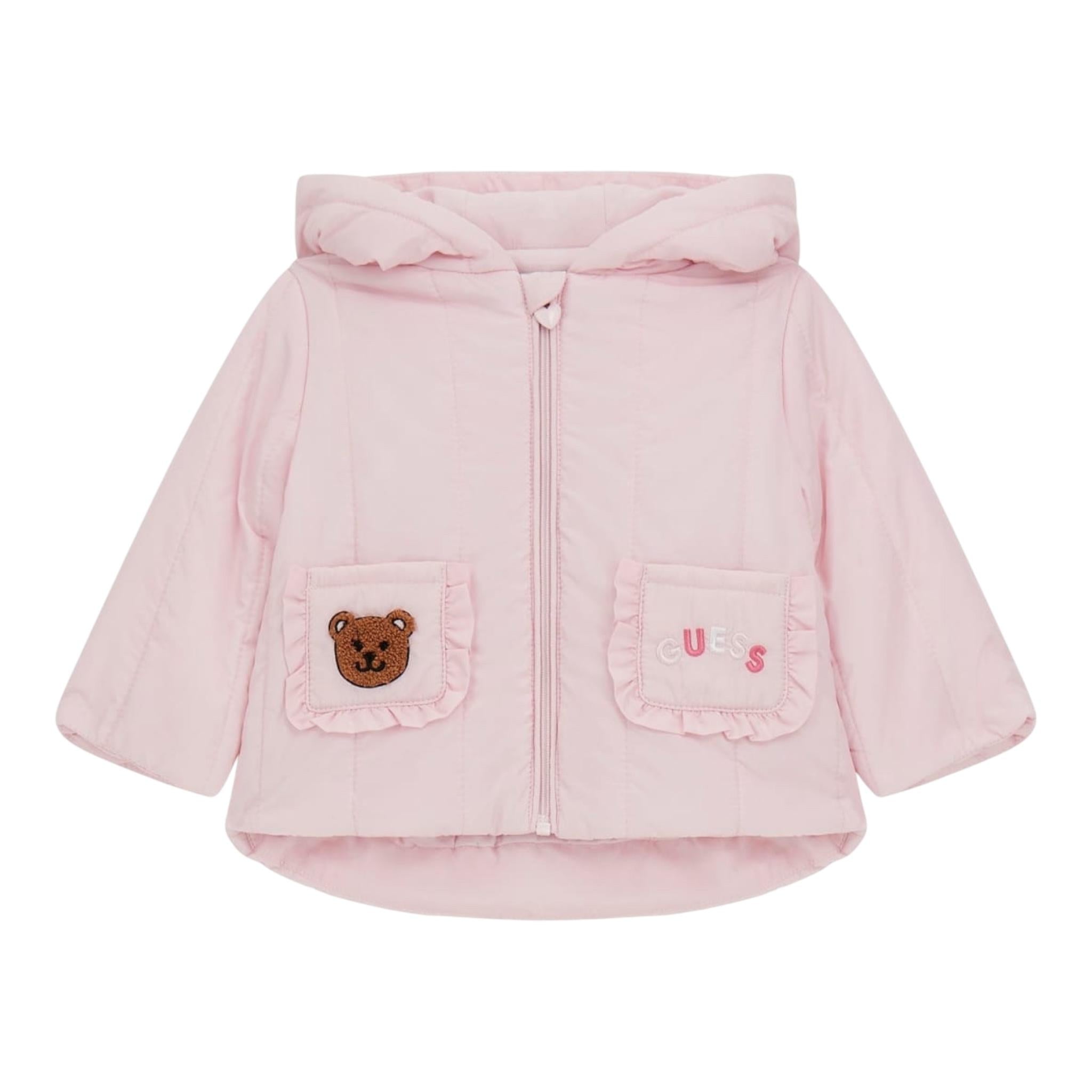 GUESS giubbino tinta unita con zip e cappuccio Rosa per Neonata A4YL00WCFM0 ROSA GUESS 