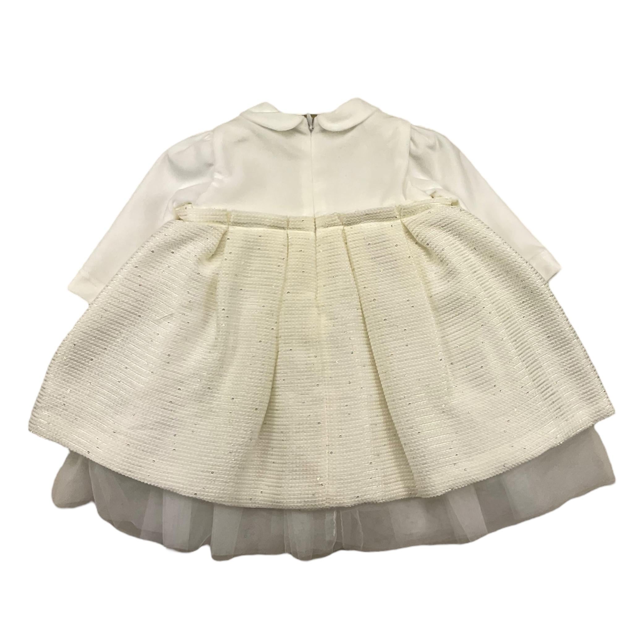 LALALU' abito manica lunga tinta unita con paillettes Panna per Bambina VTL008NJ PANNA LALALU' 